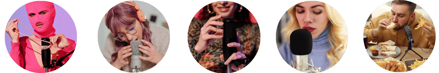 ASMR fetish community - Creator with ASMR microphone representing ASMR Only, the premier platform for erotic ASMR content and sensory experiences