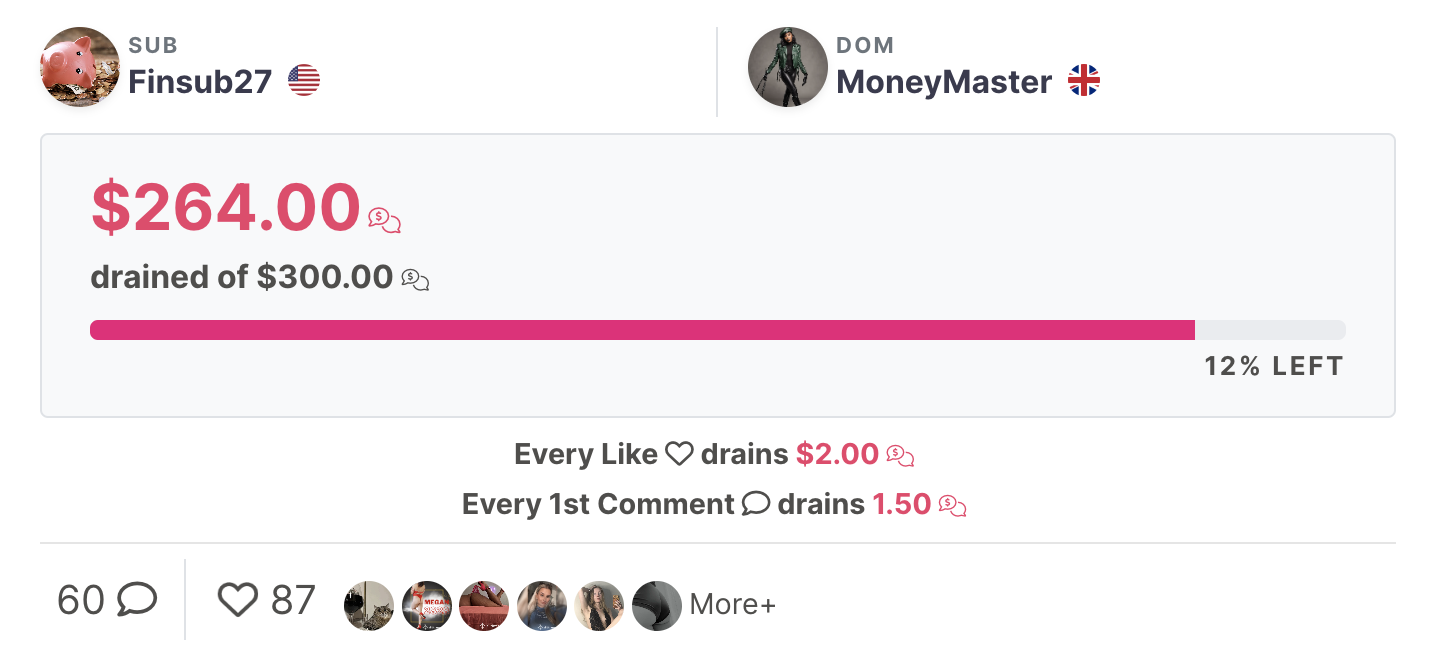 Findom Wallet Drain Example