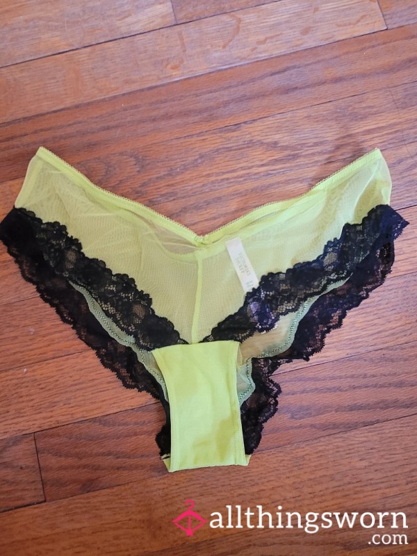 [010] Neon Mesh Lace-Trim High-Leg Cheeky Panties