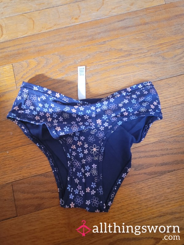 [018] Dark Blue Flor*l Panties