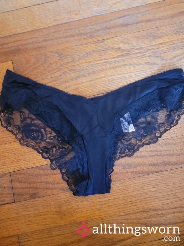 [029] Dark Blue Satin With Lace Panties