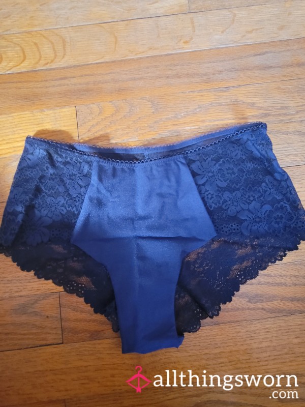 [038] Mesh Lace Dark Blue Panties
