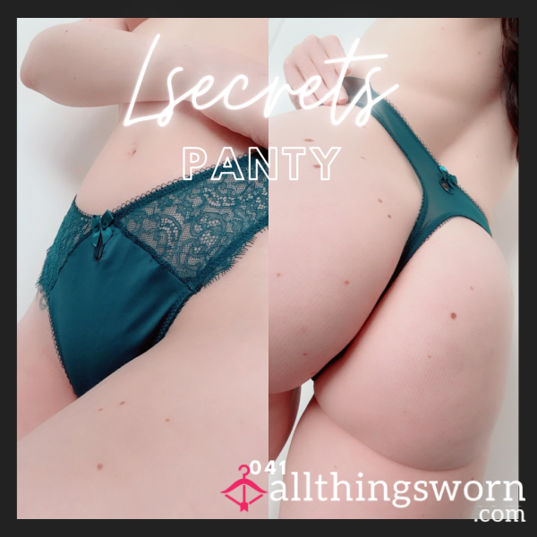 041 Teal Satin Thong