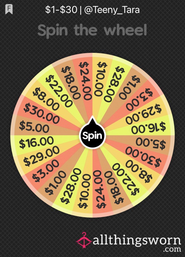 $1-$30 Spin The Wheel Game 🎯