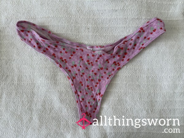 (1) Available. Well Worn Flor*l Pink Thong. Extra Days $5/each.