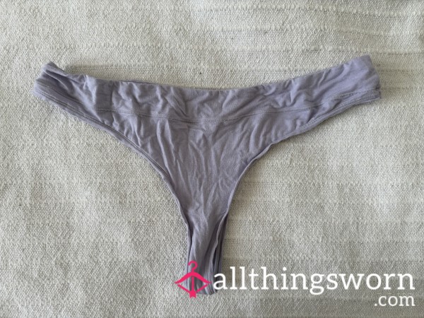 (1) Available. Well Worn Lavender Cotton Thong. Extra Days $5/each.