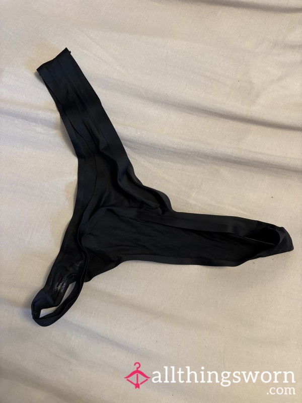 1 Day Worn Black Thong