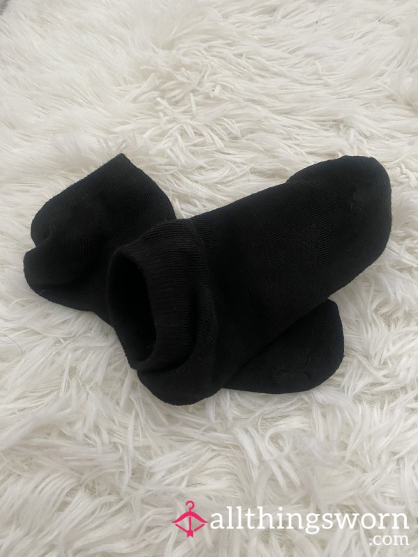 1-Day Worn Black Trainer Socks – Soft, Warm & Rich With Scent 👃🧦