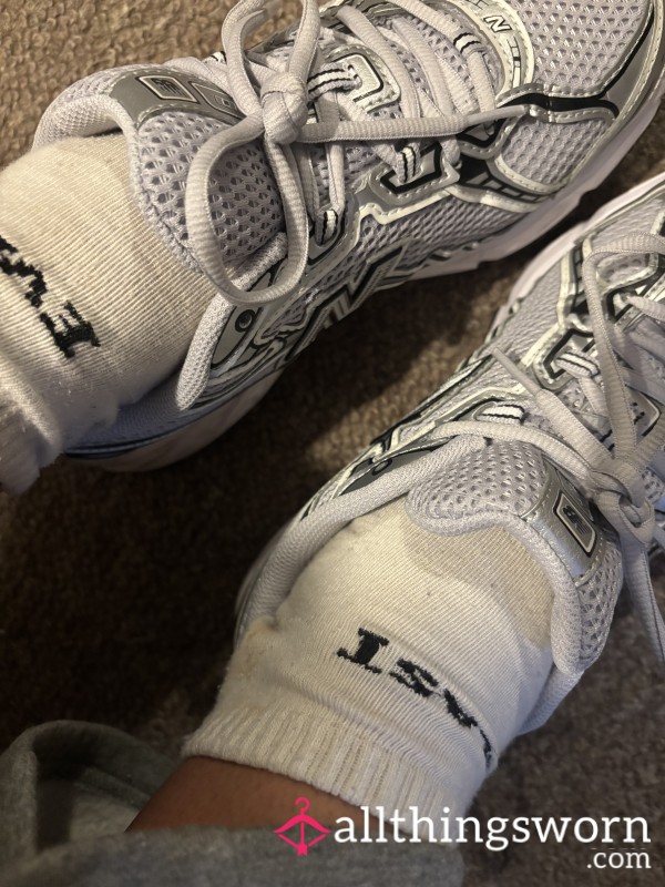 1 Full Hard Day Worn Socks Still On My Feet As We Speak White Ankle Socks
