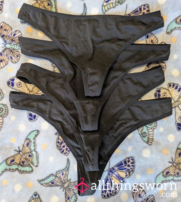 1 Of 4 Black Thongs