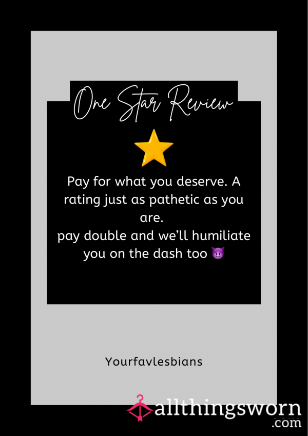 1 Star Review