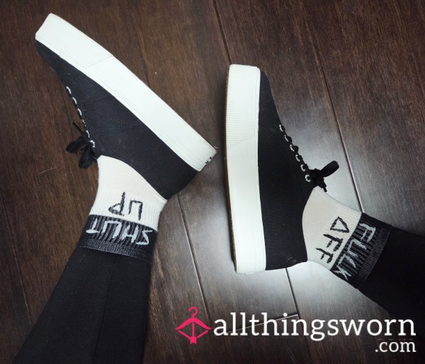 1 Week Wear Black Platform Converse