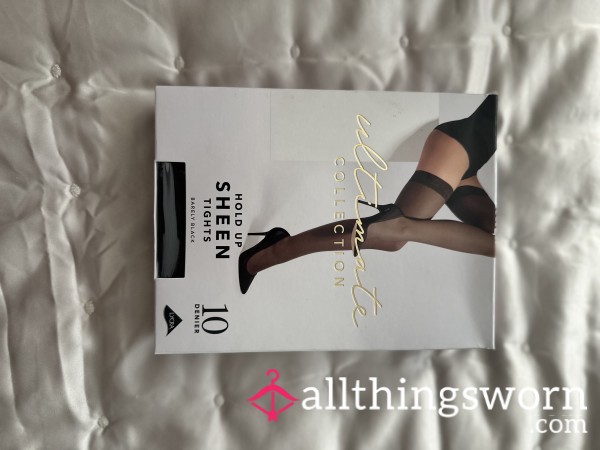 10 Denier Black Sheen Hold Ups