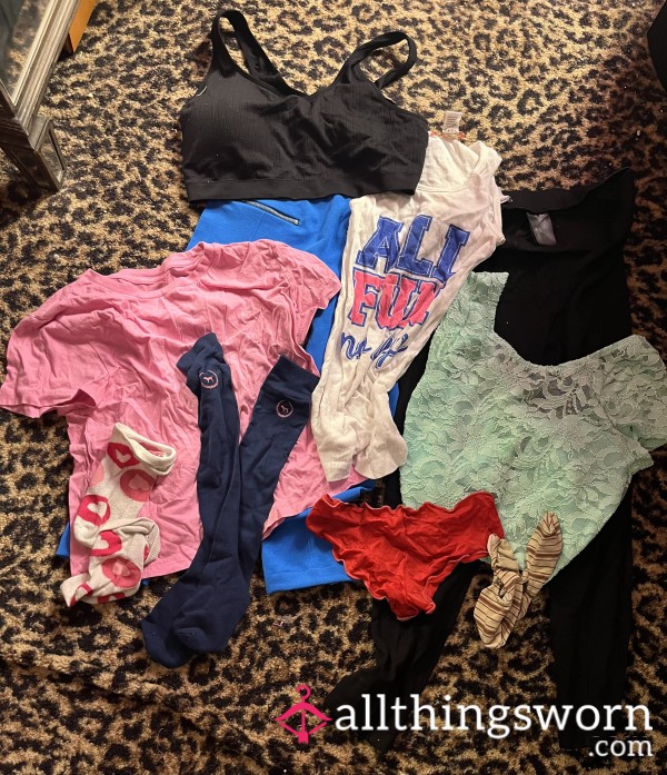 10 Piece Dirty Laundry Lot Worn Panties Socks Unwashed And Dirty