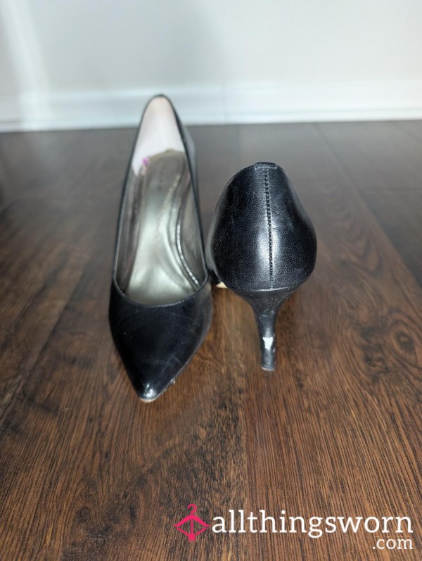 10+ Year Old Well Worn Black Office Heel Pumps