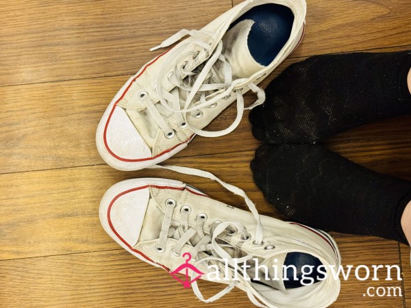 10 Year Old White Converse WITH INSERTS!