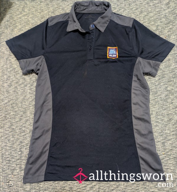 10 Years Old Well Worn Aldi Work Employee Uniform Tee Shirt Top M 💋