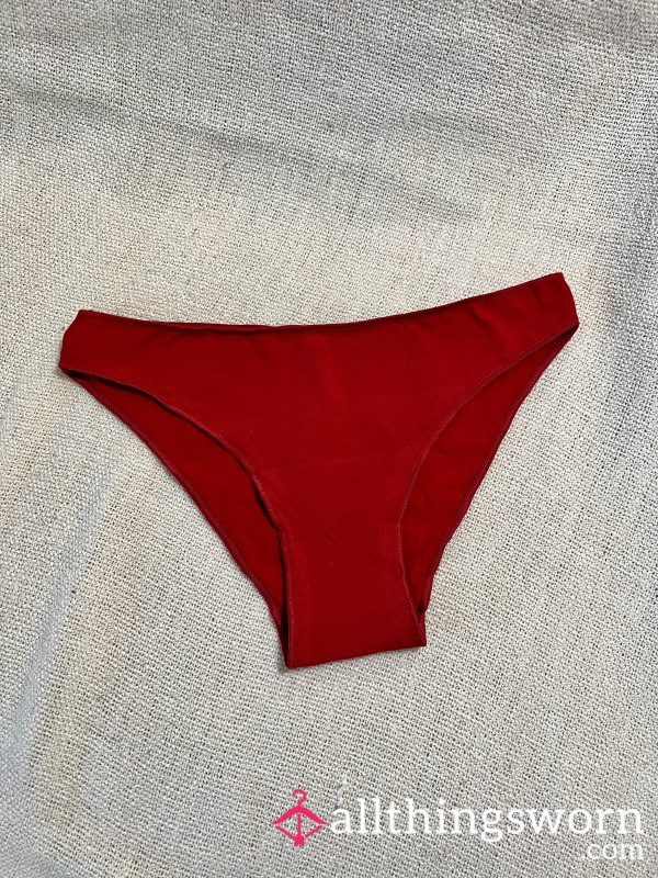 100% Cotton Red Cheeky Panty - Worn To Your Liking ❤️