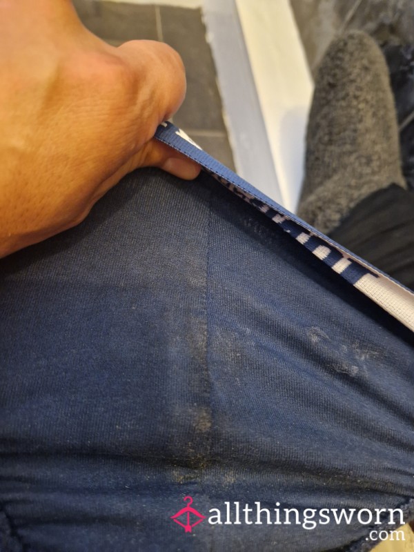 11 Day Worn Lonsdale Navy Briefs Mexican Stand Off Who Pays Wins C*m SPOTS VISIBLE( STRAY PUBES NOW IN THERE Pi*s STAINED AND MUSKY)