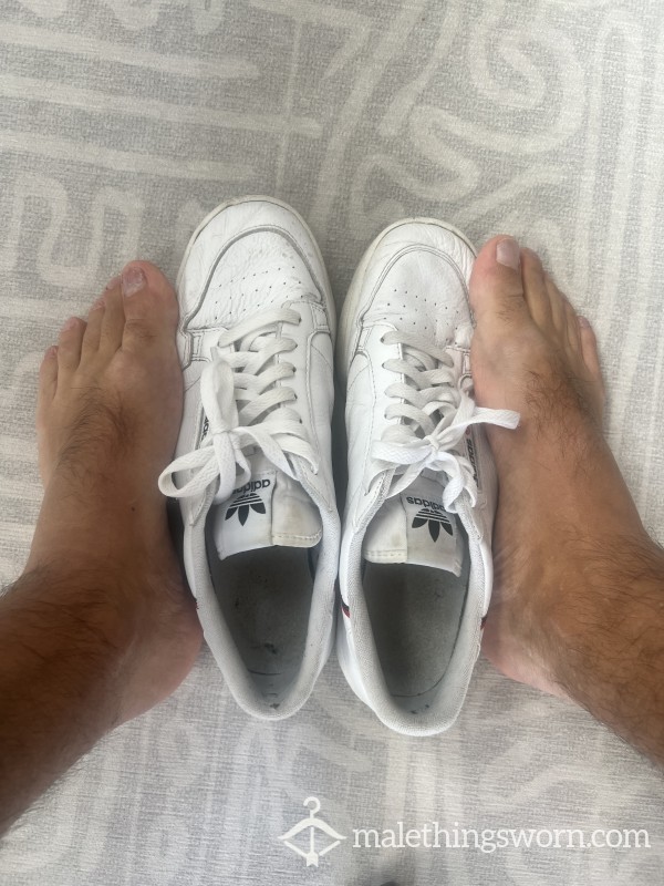 11US - White Adidas Leather Sneakers