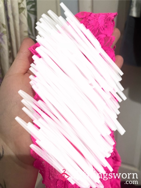 10 Extra Sweaty Creamy Hot Pink Thong With A Nice Super Strong Sweaty Dirty Tangy A** Scent/Stain Soaked In 😱🤭