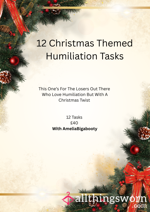 🎄🧑‍🎄12 Festive Humiliation Tasks🎄🧑‍🎄
