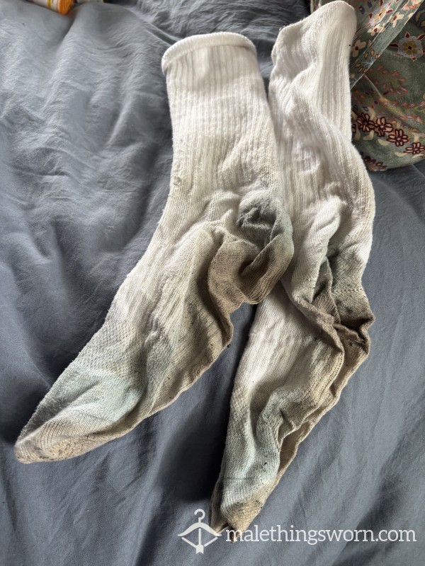 14 Days Worn RANK White Calf Socks