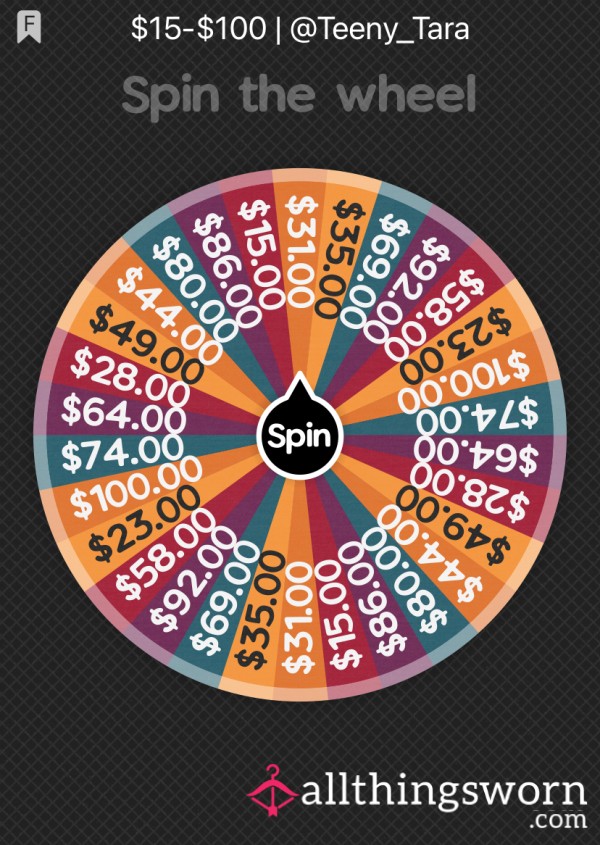 $15-$100 Spin The Wheel Game 🎯