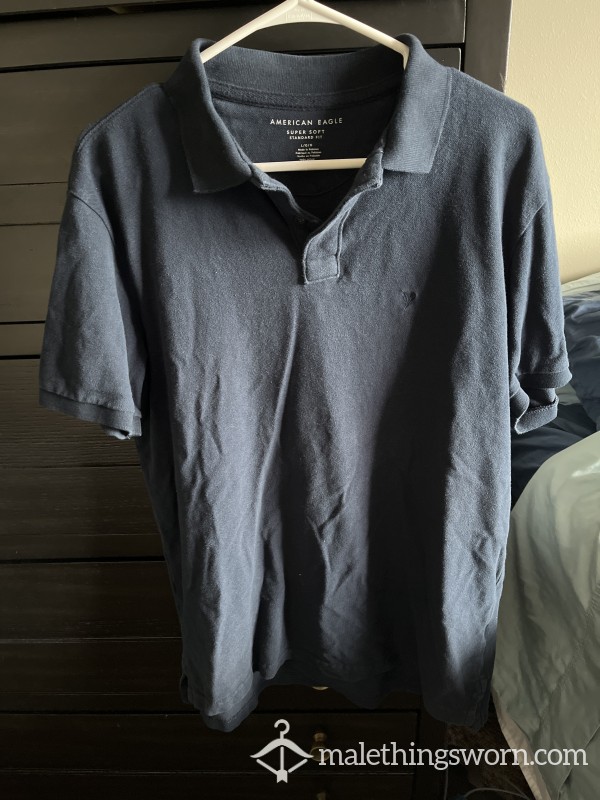 $15 AE Navy Blue Polo (L)