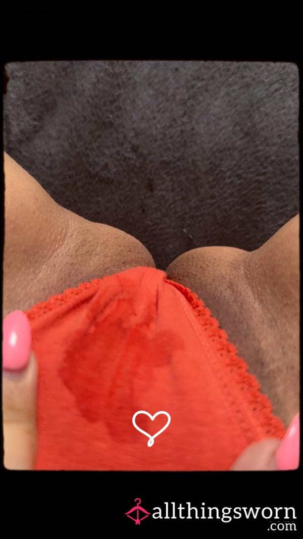 $15! READY TO SHIP! Bright Orange Super Wet Playtime Panties Worn All Day