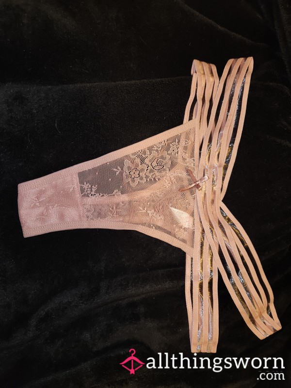 18-16hr Pink Lace Thong!