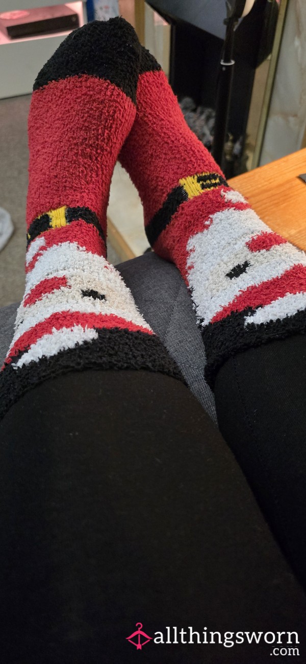 2 Day Worn Fluffy Christmas Socks 🎅🖤🎄