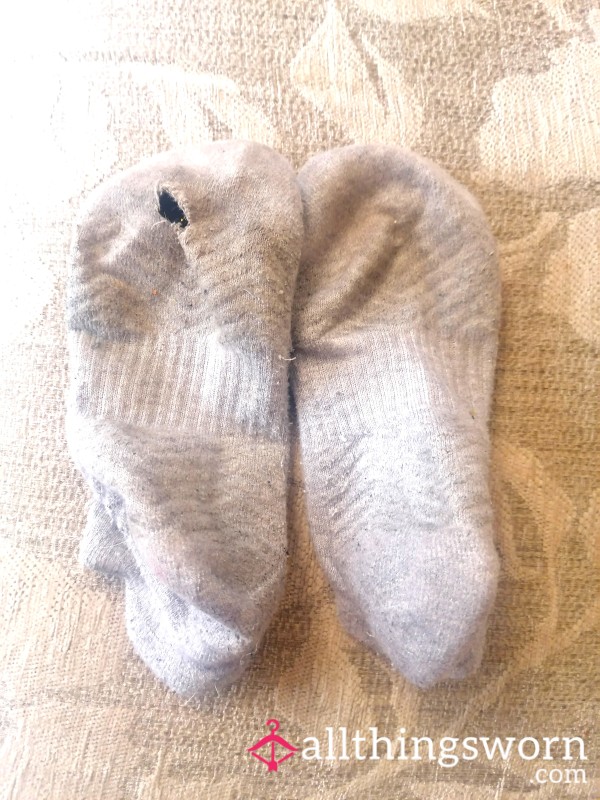 2 Day Worn Grey Cotton Socks