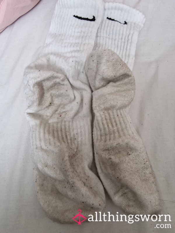 Walk A Day In My Socks. 4 Day Worn Nike White Socks Worn For 2 Gym Sessions