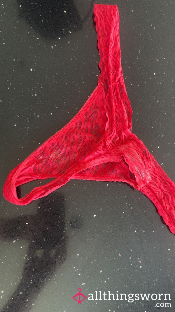 2 Day Worn Red Thongs👙