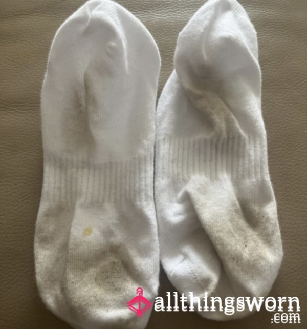 2 Day Worn White Sport Socks Smelly Sweaty