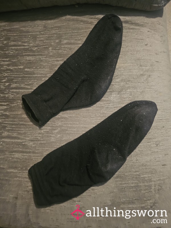 2 Days Gym Workout Worn Black Socks
