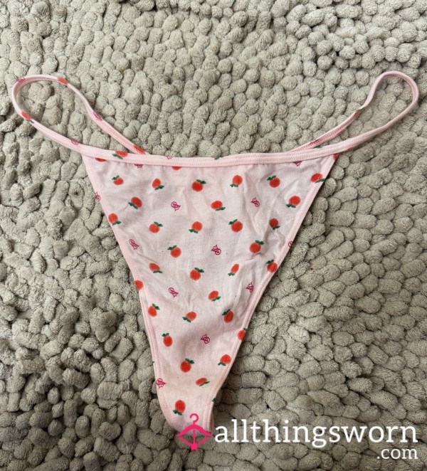 4 Days Worn Peachy Pattern Cotton VS G-string