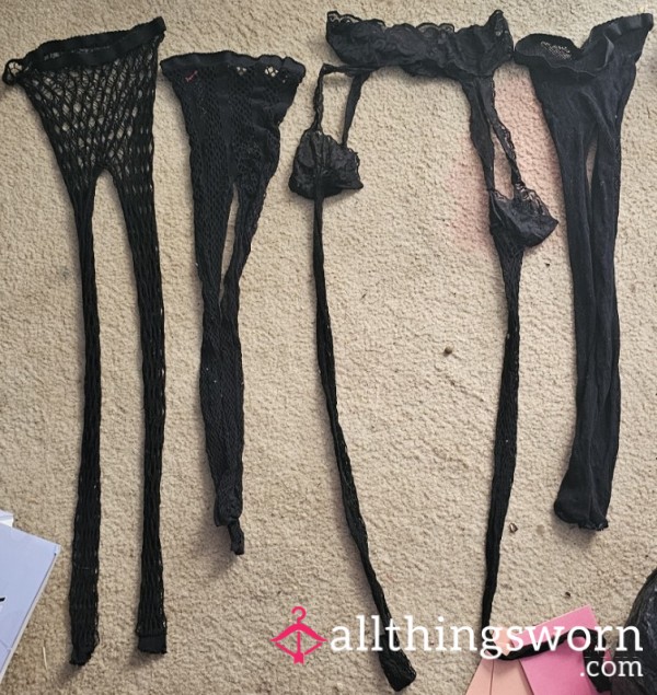 2 Fishnet Stockings And 1 Fishnet Lace Top