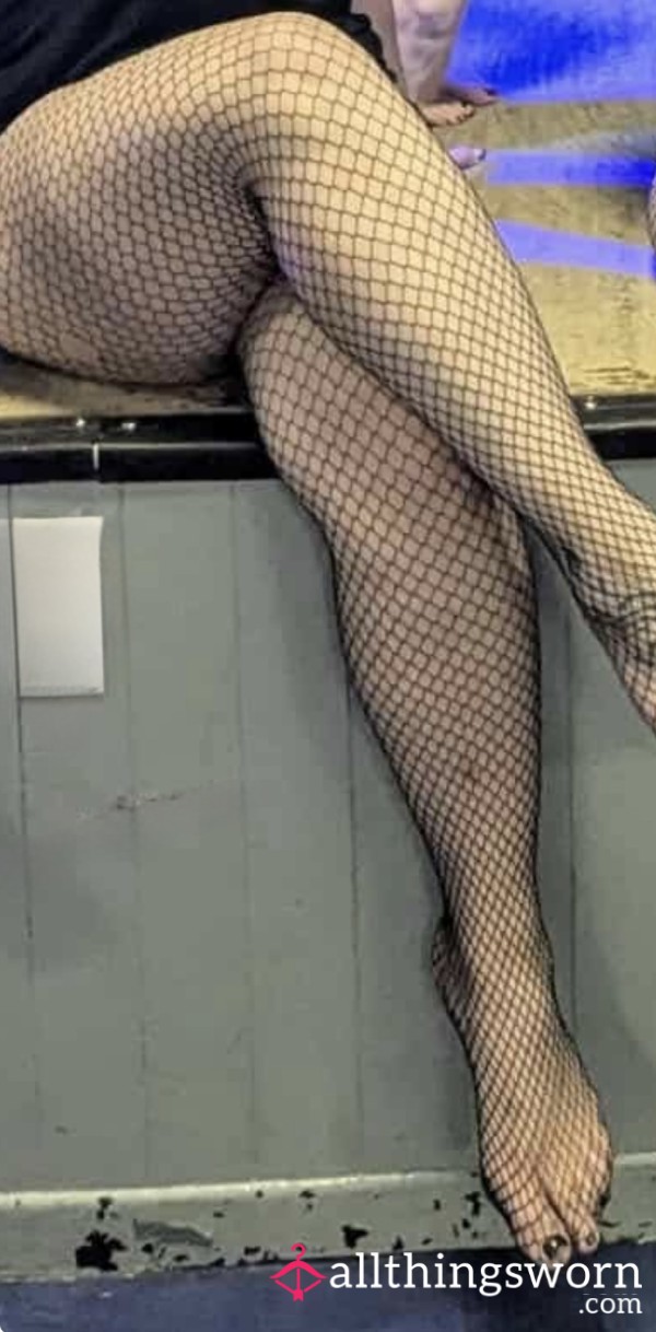 ✨ 2 Hours Worn – Burlesque Fishnets (Torn Crotch) ✨