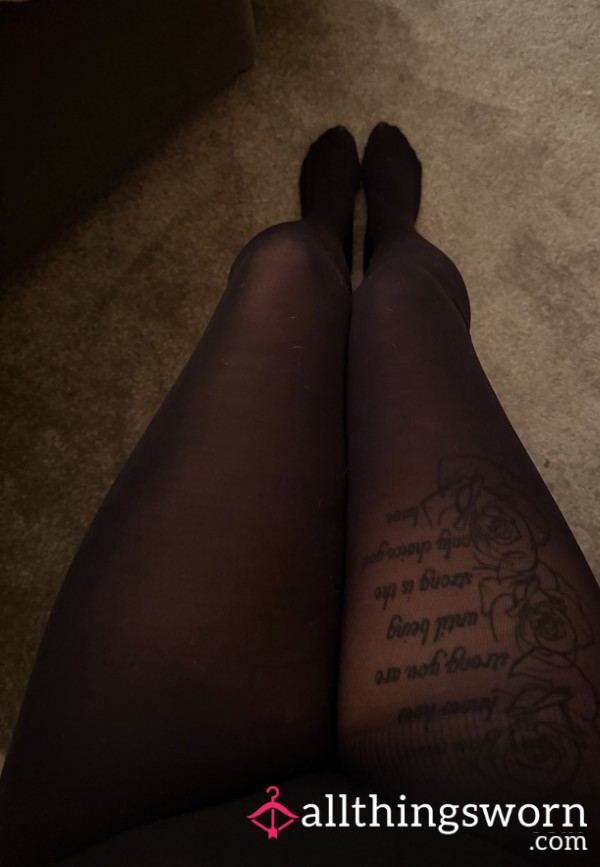 2 Minute Foot Ignore Black Tights