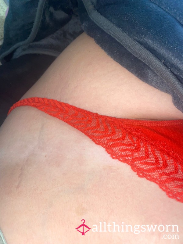 2 Times Orgasmed In - Red Lace & Cotton 2 Day Wear