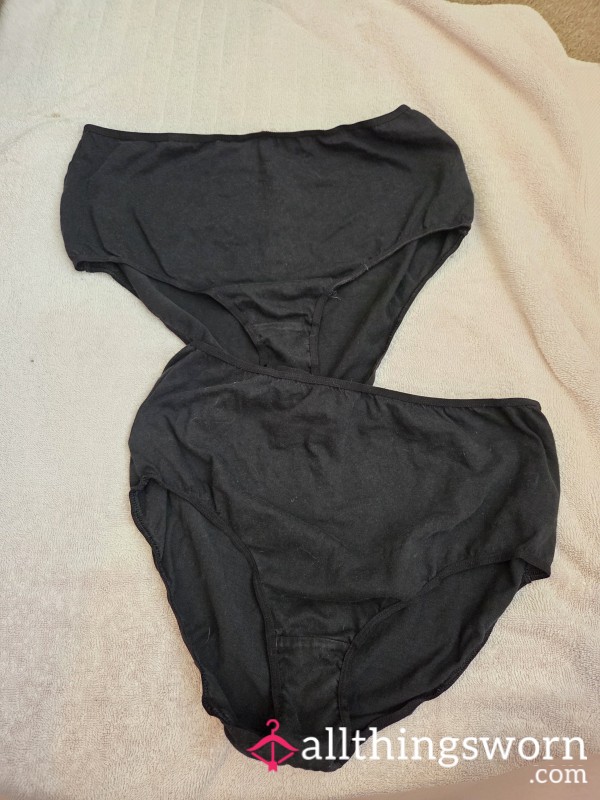 2 Pairs Black Granny Panties