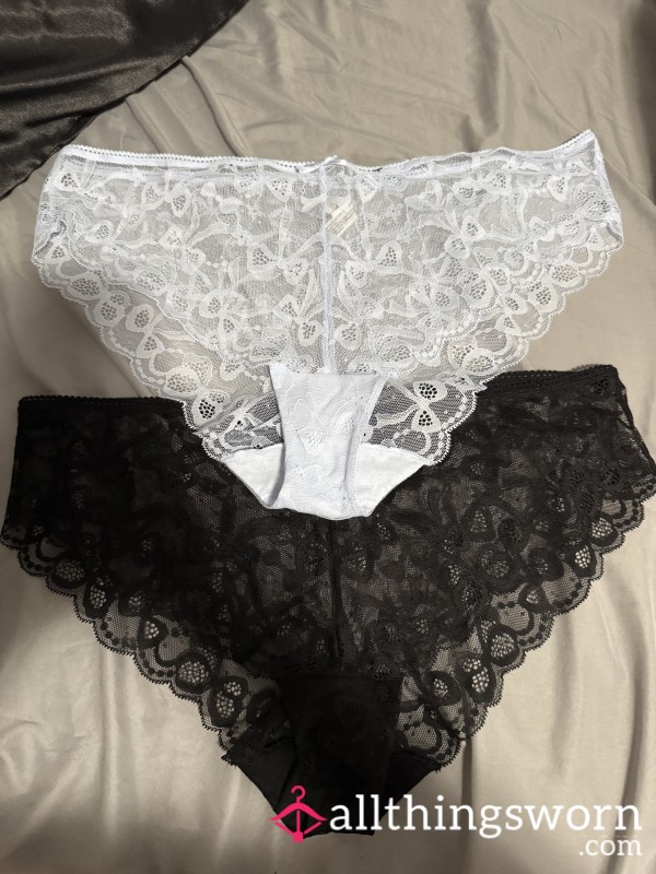 2 Pairs Very Worn Lace Panties