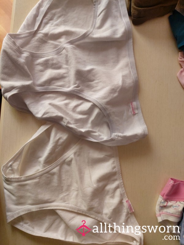 2 Panties White Used Worn By Me