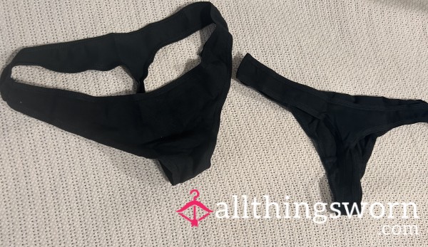 2 S**y Black Thongs