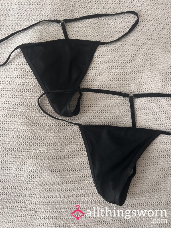 2 S**y Black Thongs