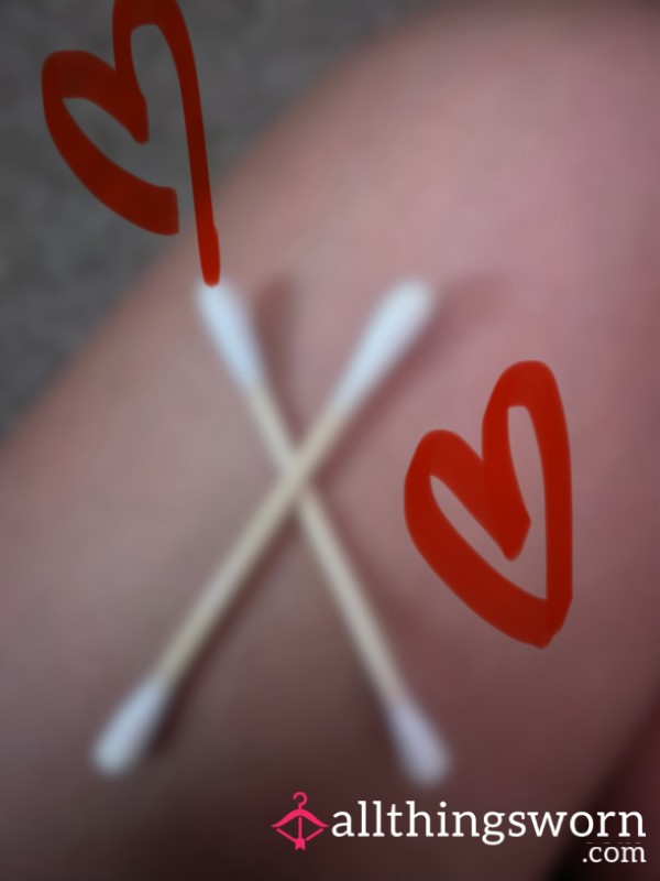 2 Used Cotton Buds With My Earwax On 👂💦🩷