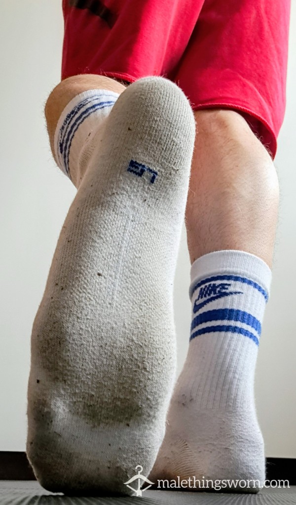Nike Crewsocks White & Blue + Shipping