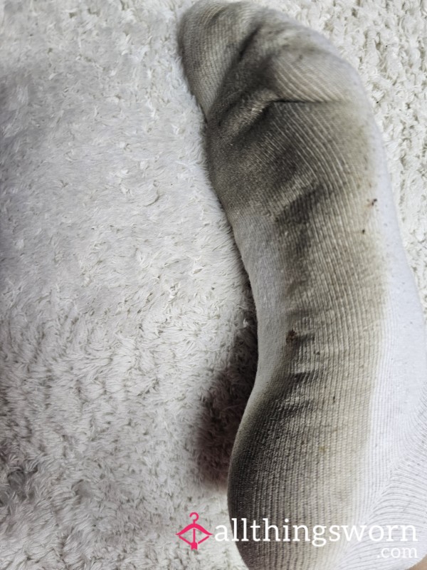 2 Weeks Worn White Socks – Natural Dirt & Real Use 🧦🔥